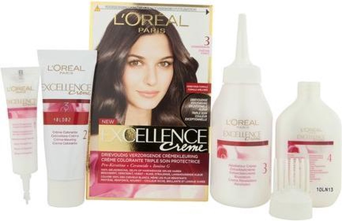 L´Oréal Paris L&apos;Oreal Haarverf Donker - Excellence Creme nr. 3 - Afbeelding - Zwart