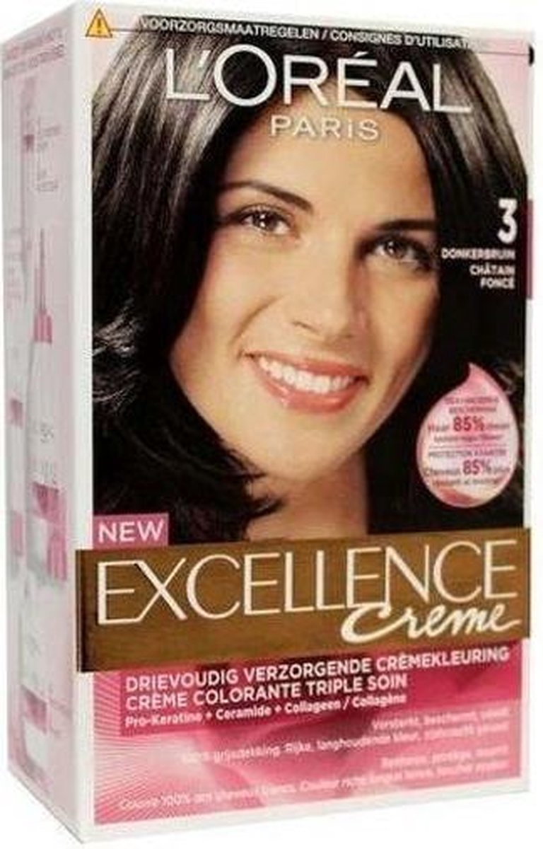 L´Oréal Paris L&apos;Oreal Haarverf Donker - Excellence Creme nr. 3 - Afbeelding - Zwart