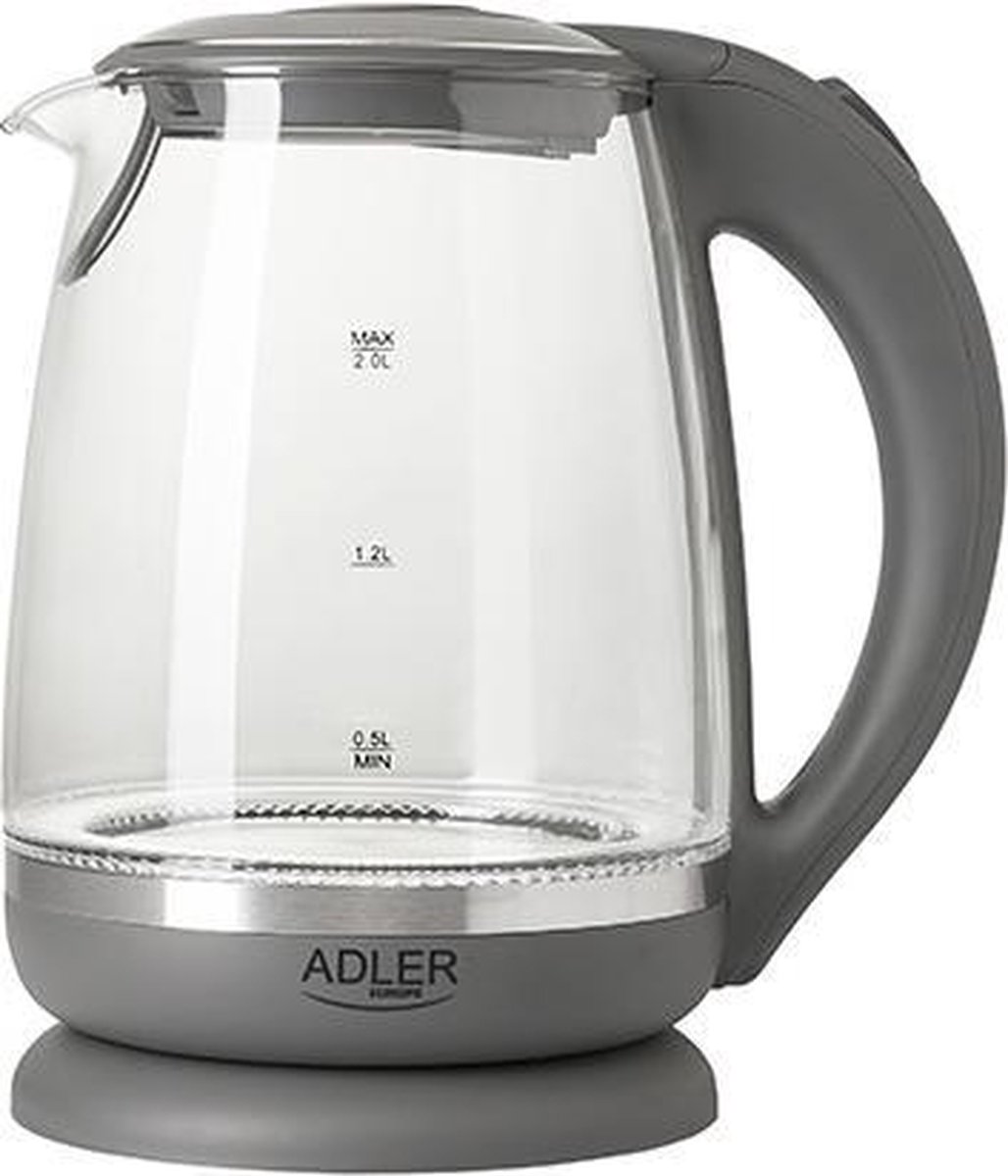 Adler Waterkoker Glas 2,0L - AD 1286 - Gris