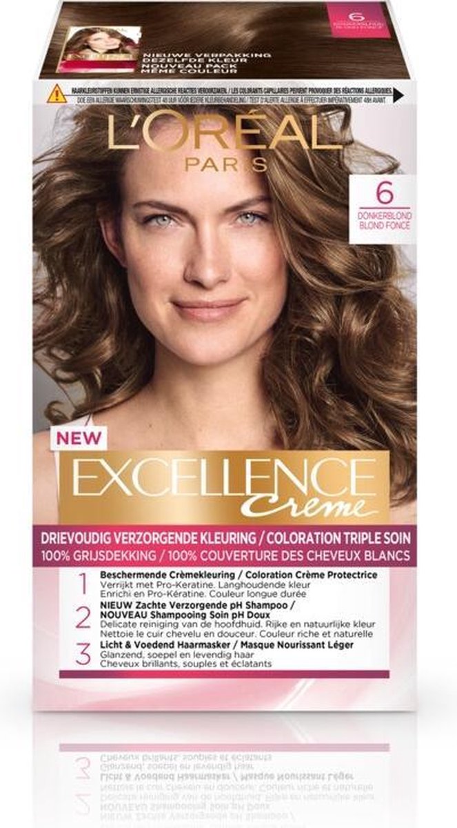L´Oréal Paris L'Oreal Haarverf Excellence Creme - 6 Donkerblond - Bruin
