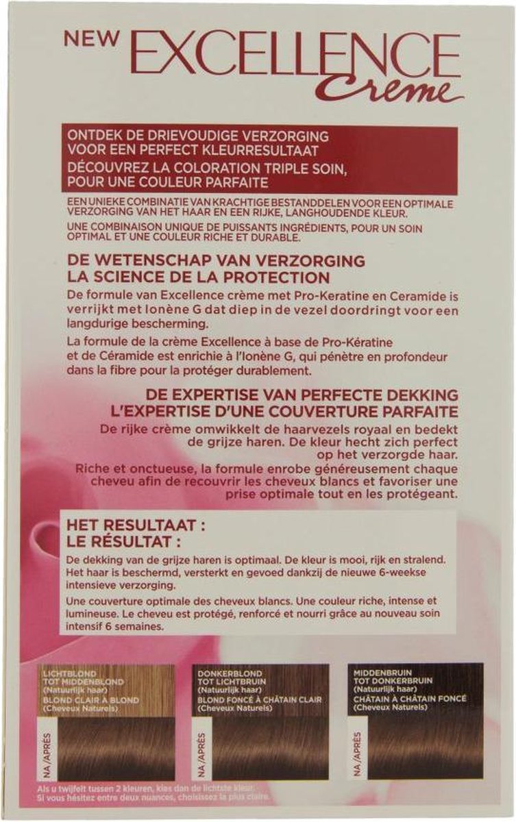 L´Oréal Paris L'Oreal Haarverf Excellence Creme - 6 Donkerblond - Bruin