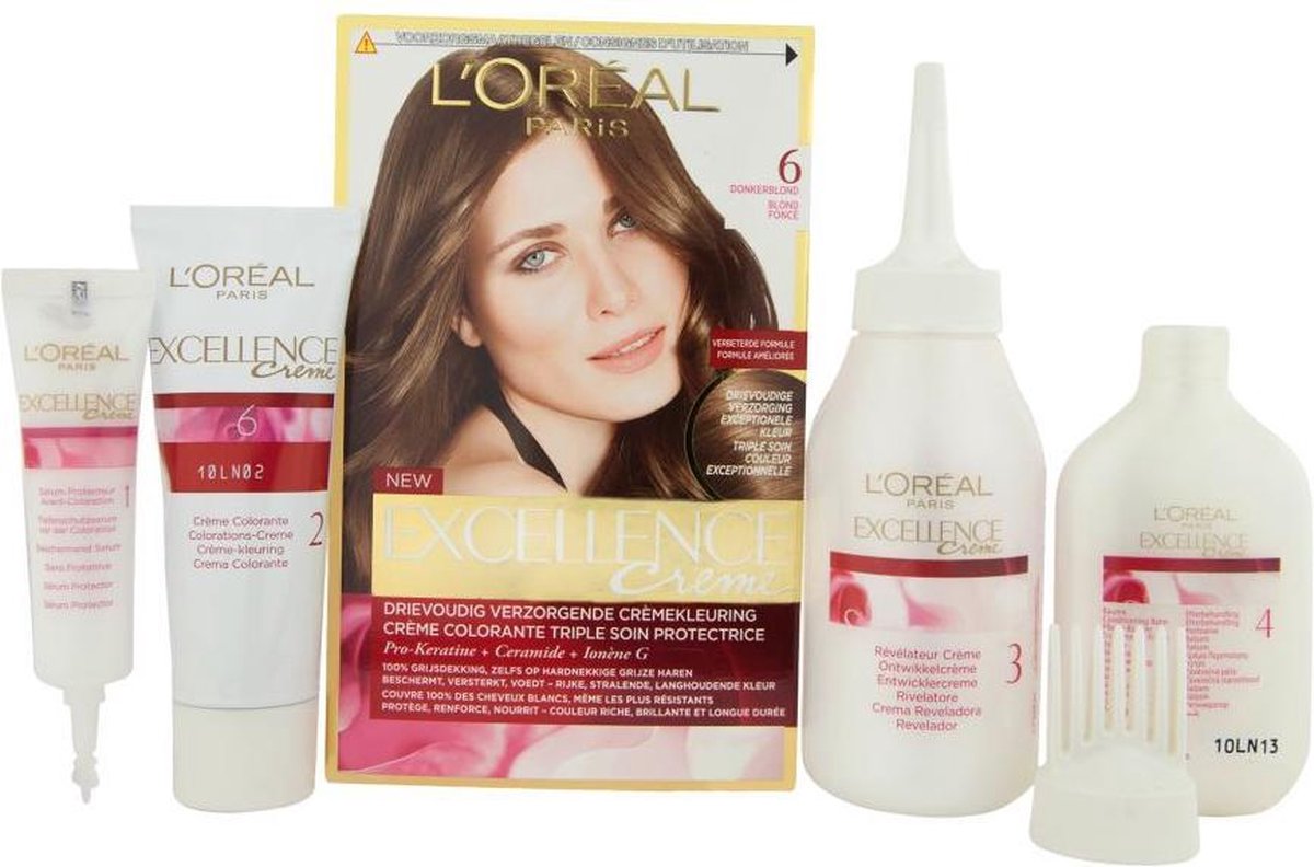 L´Oréal Paris L'Oreal Haarverf Excellence Creme - 6 Donkerblond - Bruin