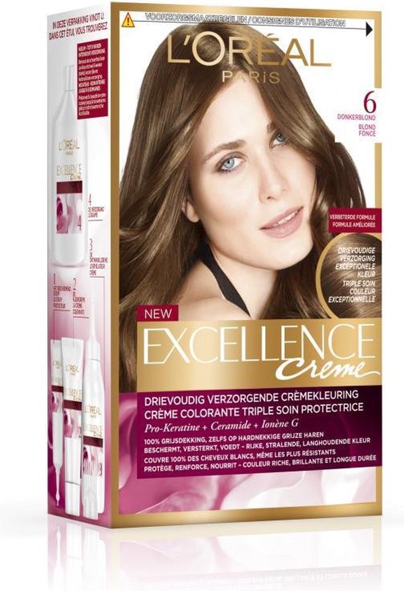 L´Oréal Paris L&apos;Oreal Haarverf Excellence Creme - 6 Donkerblond - Zwart