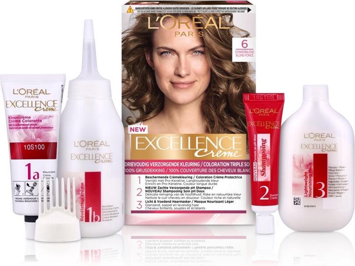 L´Oréal Paris L'Oreal Haarverf Excellence Creme - 6 Donkerblond - Bruin