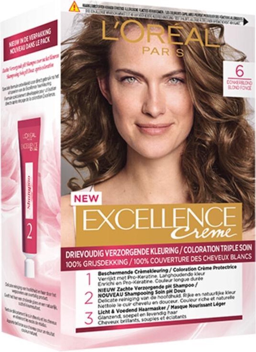 L´Oréal Paris L'Oreal Haarverf Excellence Creme - 6 Donkerblond - Bruin