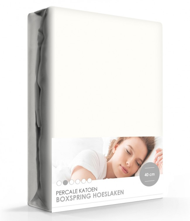 Voordeeldrogisterij Premium Hoeslaken Percale Extra Hoog - 180 x 200 Off-White