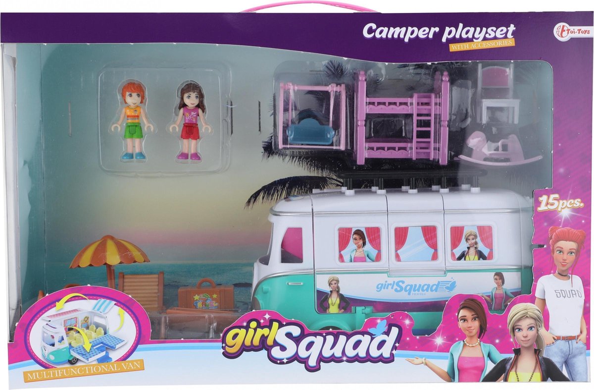Toi-Toys Toi Toys Girl Squad Speelset Camper - 43 x 28 cm
