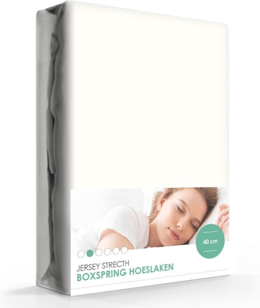 Voordeeldrogisterij Premium Hoeslaken Jersey Stretch Extra Hoog Gebroken - 140×210 cm - Beige