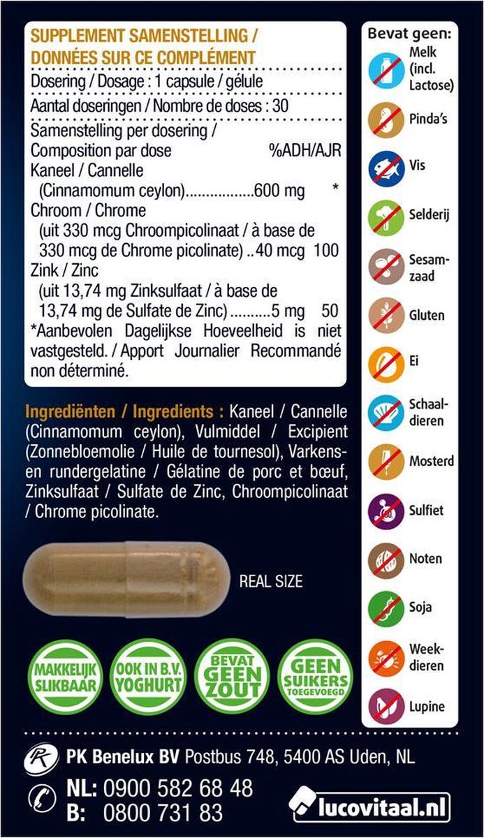 Lucovitaal Voedingssupplement - Bloedsuikerspiegel 30 caps
