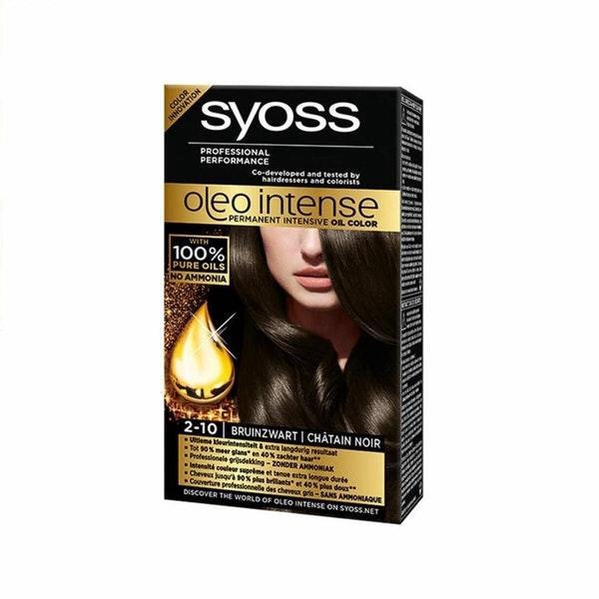 Syoss Haarverf - Color Oleo Intense Nr. 2-10zwart - Bruin