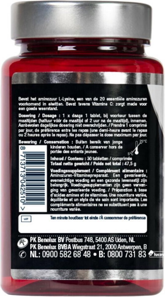 Lucovitaal - L-Lysine 1000 mg - 30 tabletten
