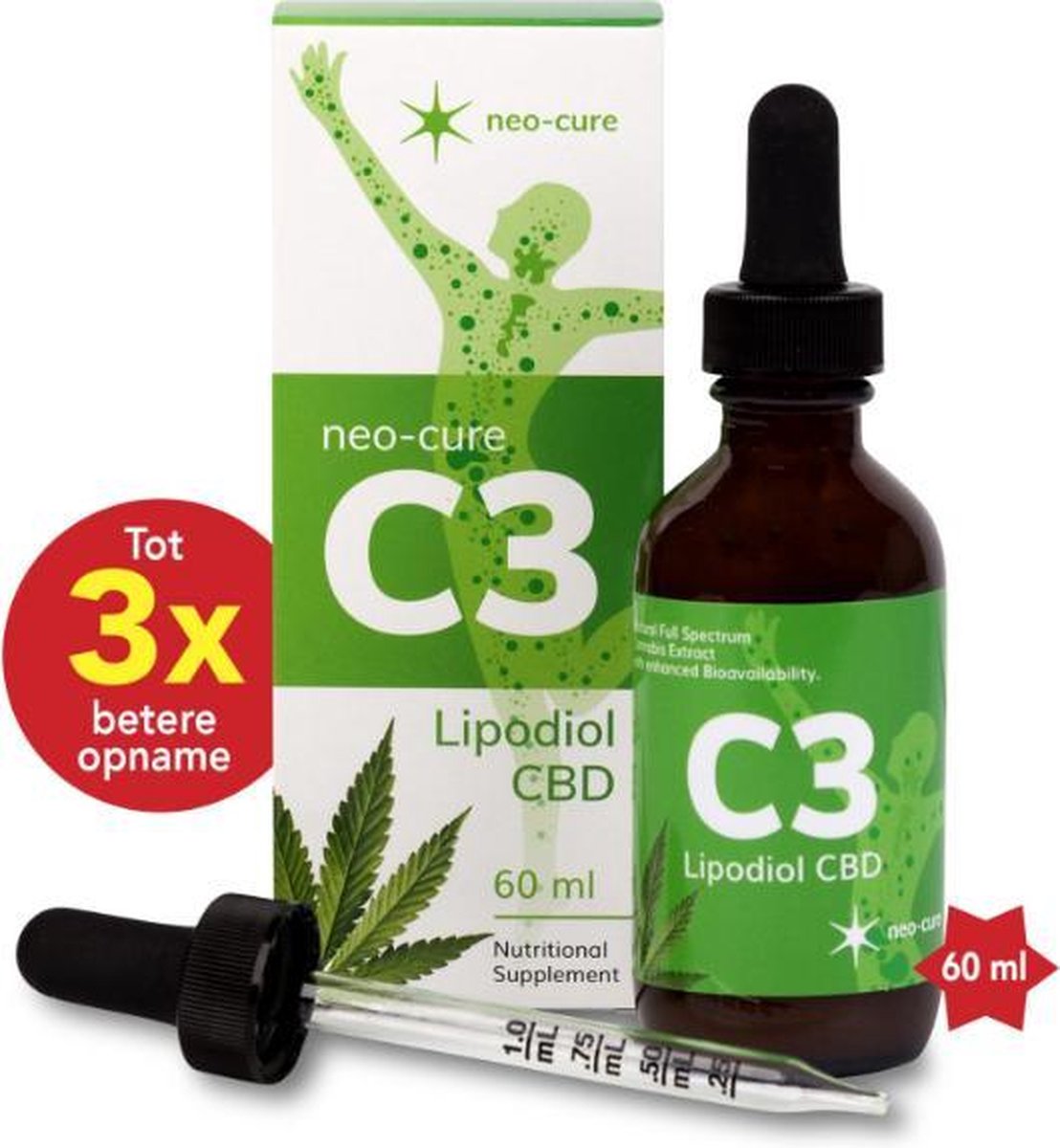 Neo Cure Neo-Cure C3 Lipodiol CBD Supplement - (600 mg / 15% CBD) 60 ml