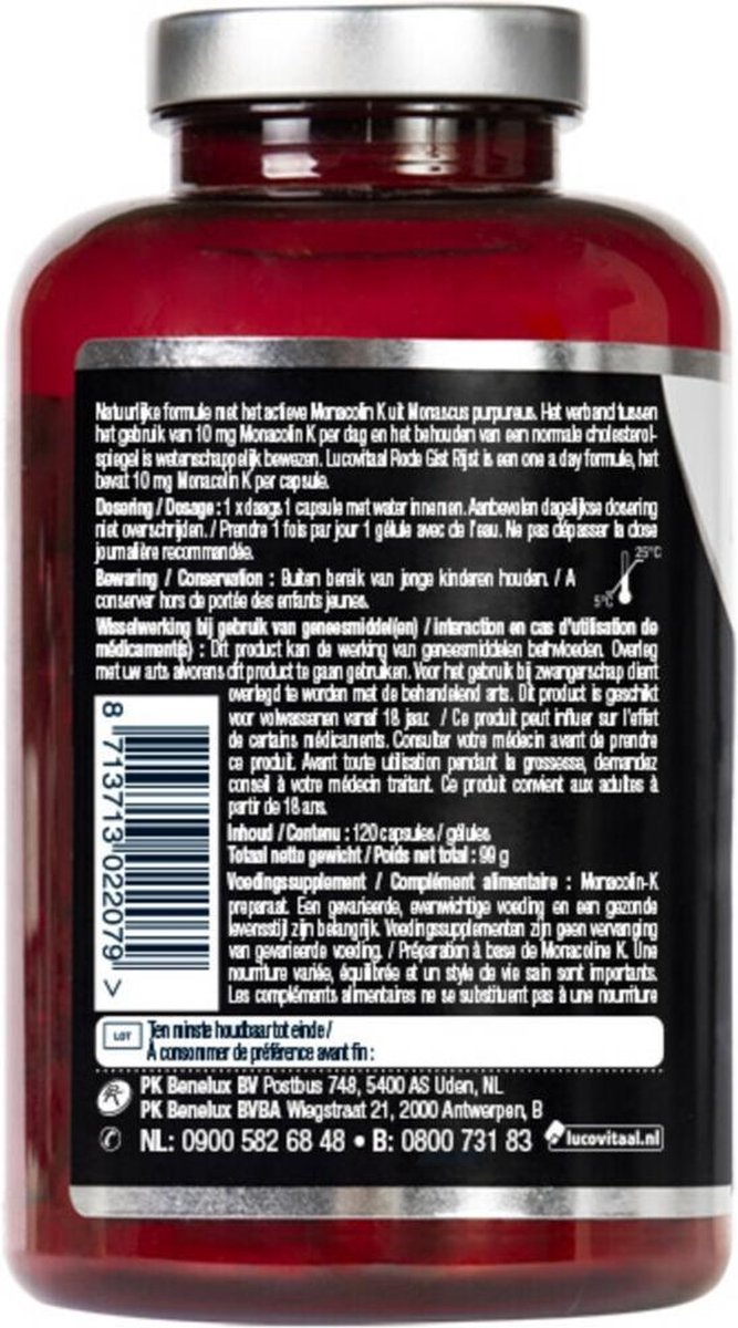 Lucovitaal Rode Gist Rijst Supplement - 120 Capsules