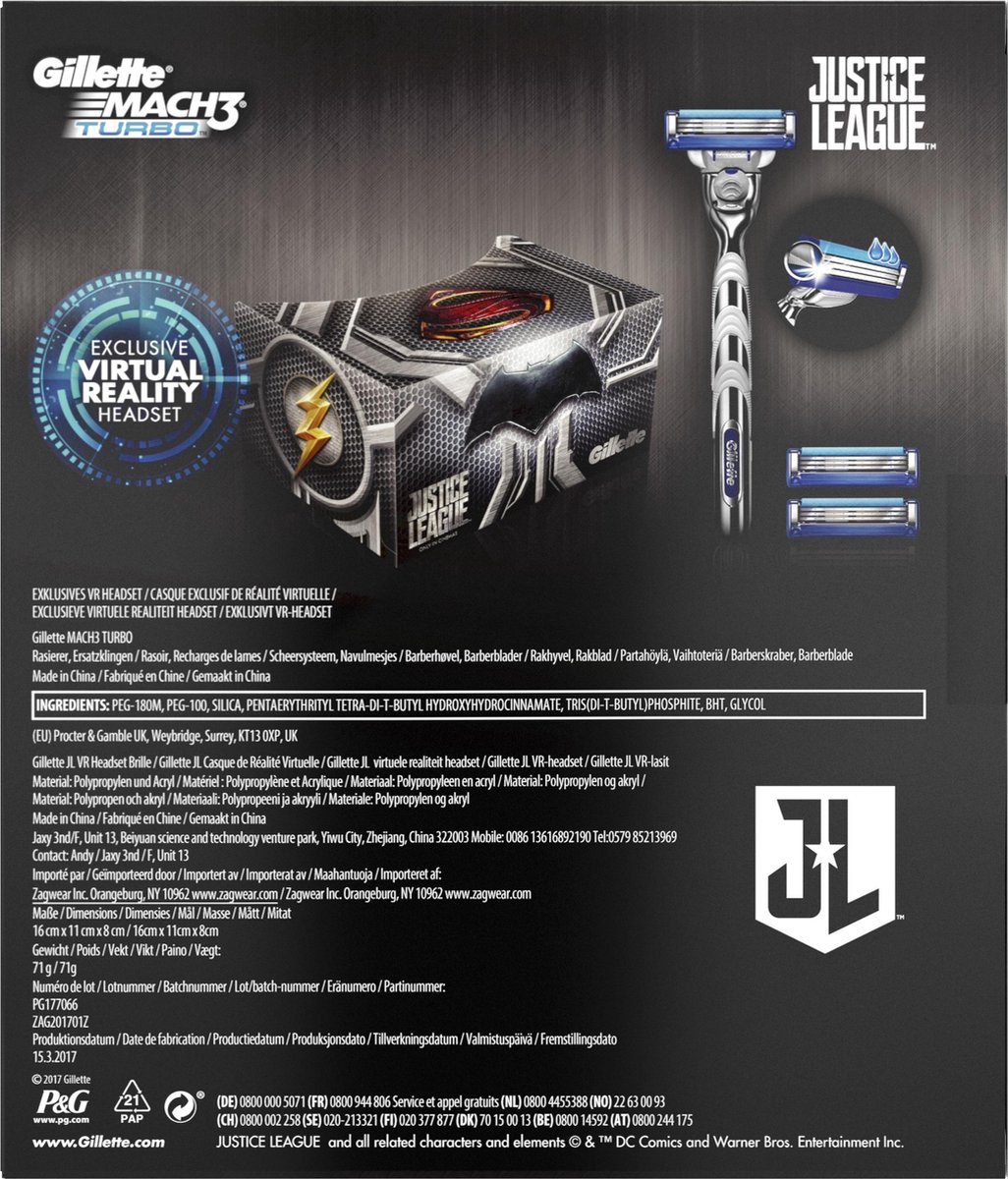 Gillette Mach3 Turbo Giftset Scheerapparaat 3up + Virtual Reality Headset
