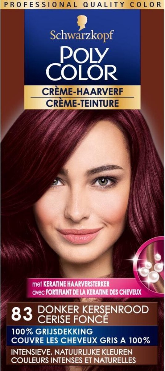 Poly Color Schwarzkopf Semi Permanente Haarverf nr. 83 Donker Kersenrood