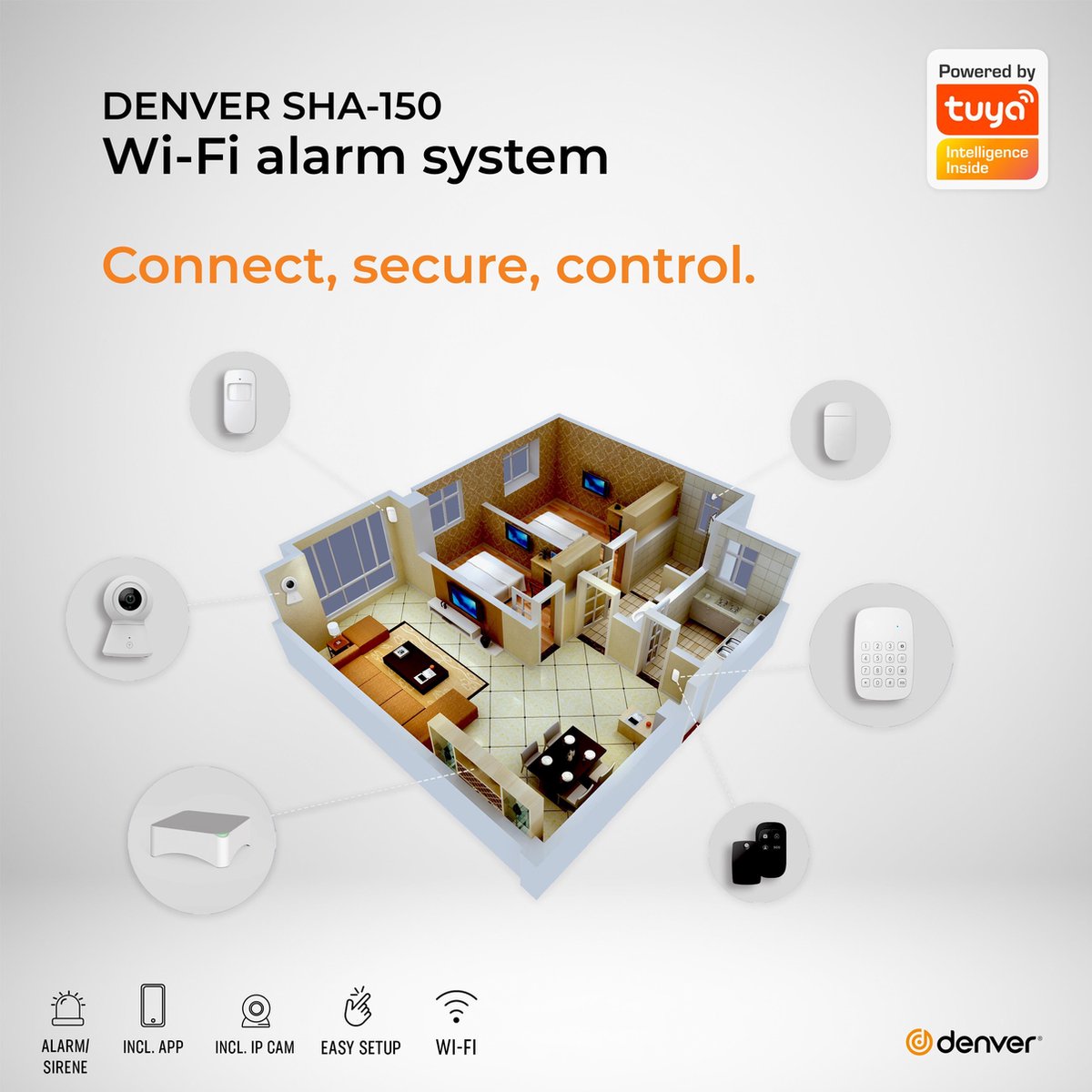 Denver SHA-150 Smart Home Alarmsysteem - 10-delig