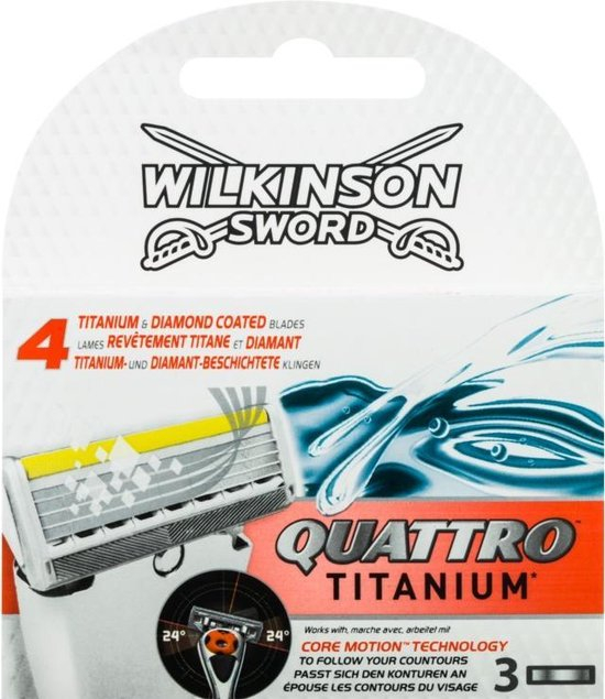 Wilkinson Quattro Scheermesjes - 3 Stuks - Titanium