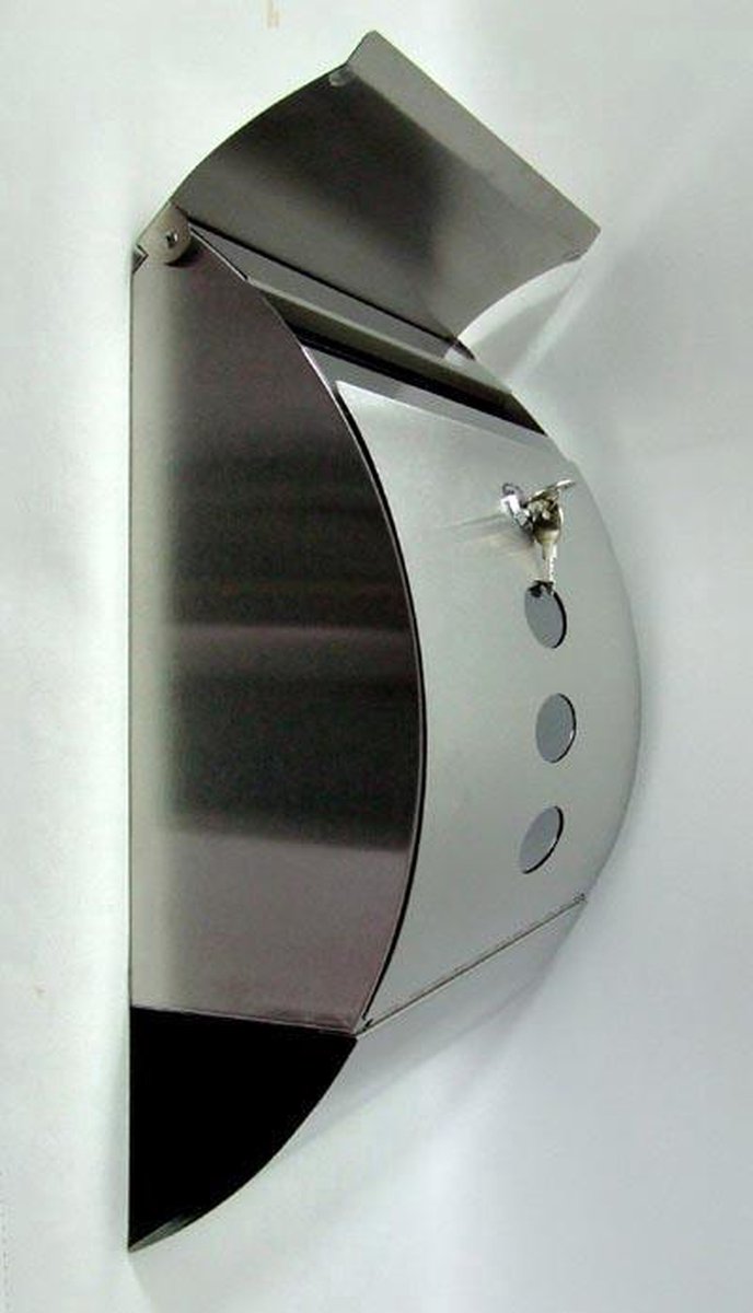 hi Premium Brievenbus Met Krantenhouder - RVS - Silver