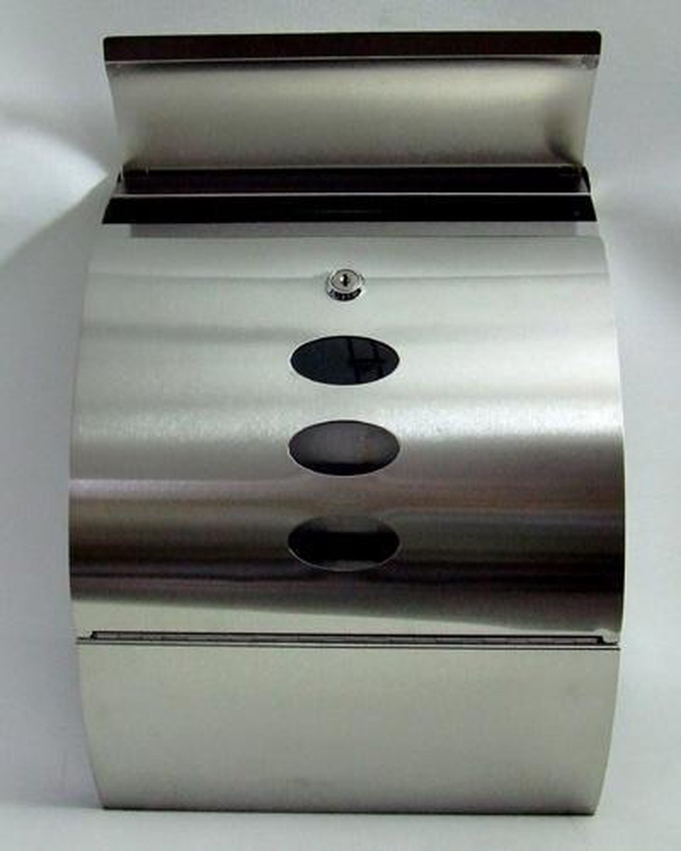 hi Premium Brievenbus Met Krantenhouder - RVS - Silver