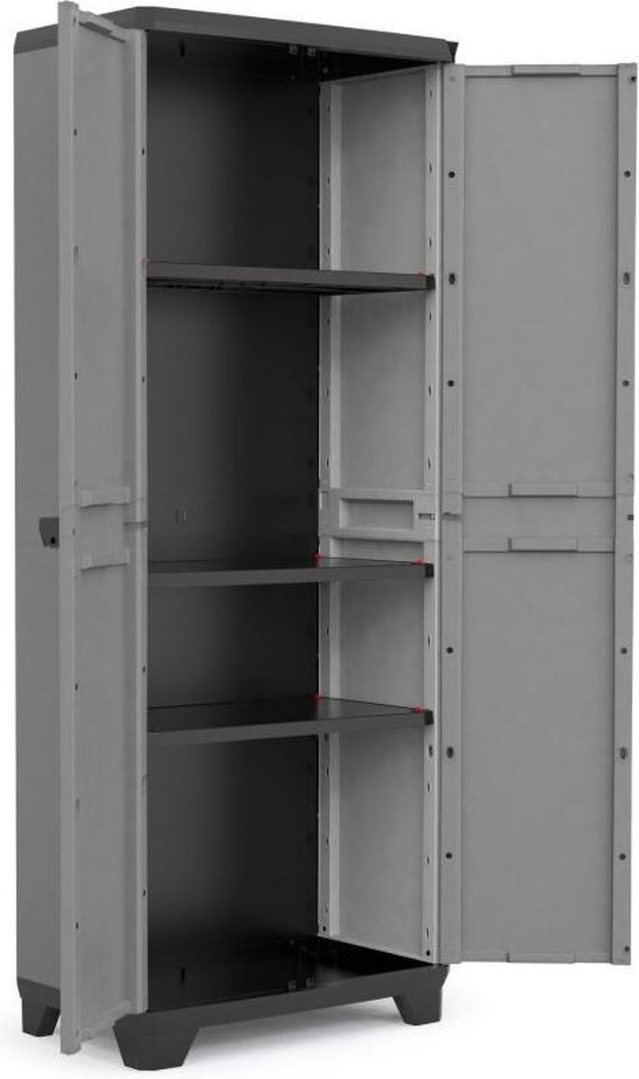 Keter Stilo Opbergkast Hoog - 68x173x39 Cm -/zwart - Grijs