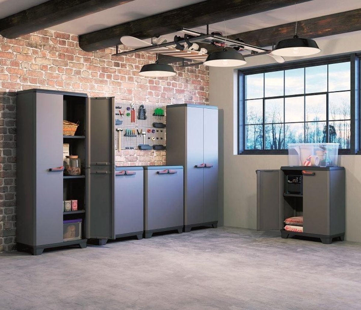 Keter Stilo Opbergkast Hoog - 68x173x39 Cm -/zwart - Grijs