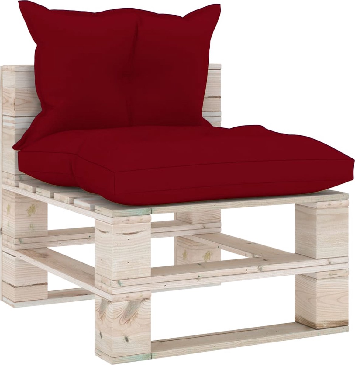 Vidaxl 4-delige Loungeset Met Kussens Pallet Grenenhout - Rood