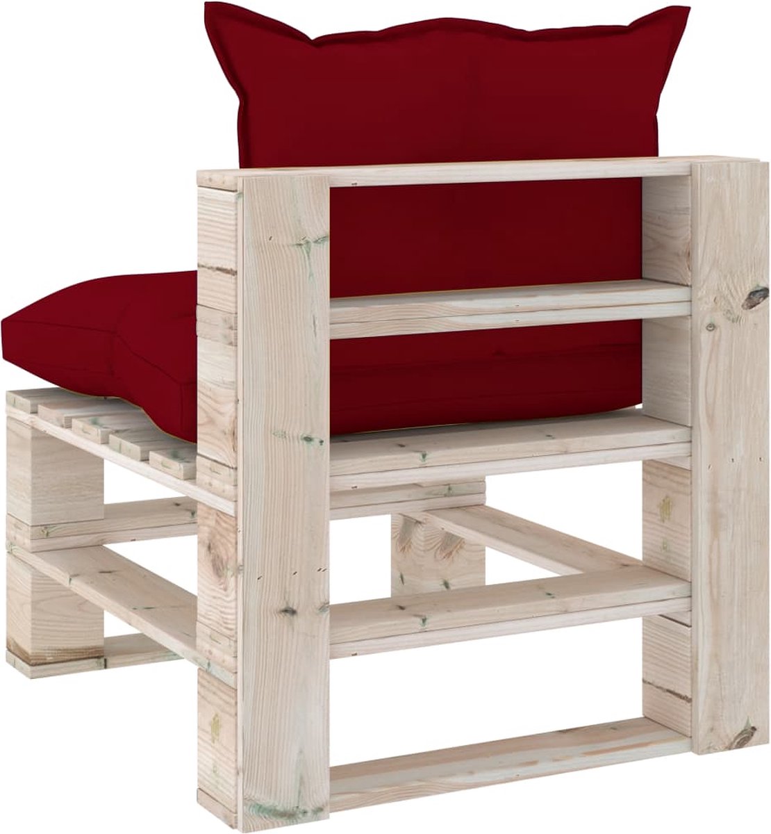 Vidaxl 4-delige Loungeset Met Kussens Pallet Grenenhout - Rood