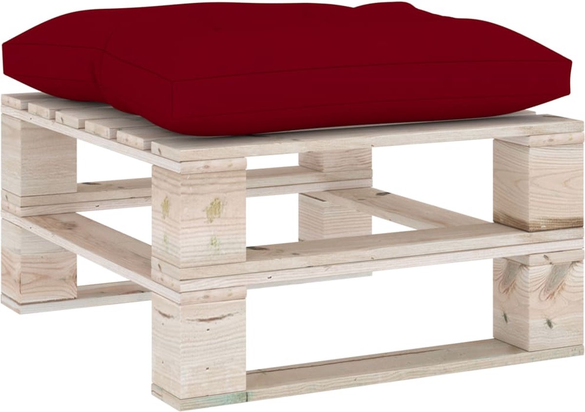 Vidaxl 4-delige Loungeset Met Kussens Pallet Grenenhout - Rood