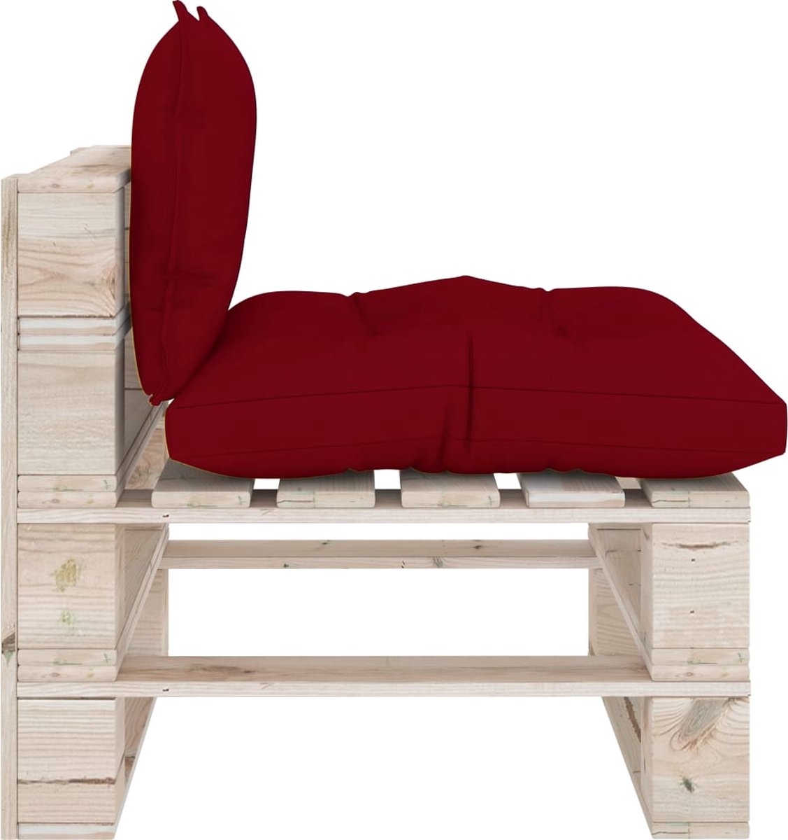 Vidaxl 4-delige Loungeset Met Kussens Pallet Grenenhout - Rood