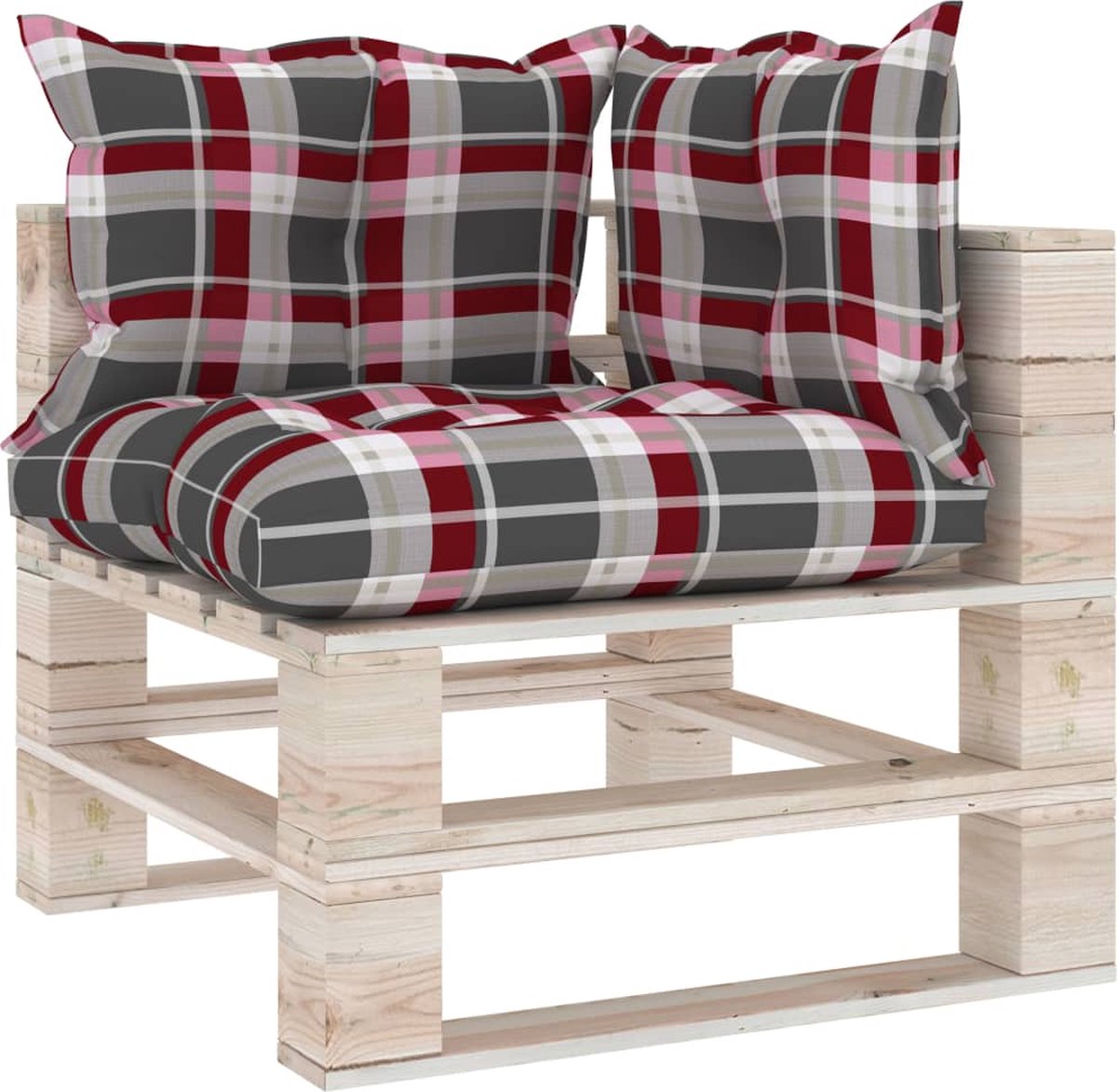 Vidaxl 4-delige Loungeset Met Kussens Pallet Grenenhout