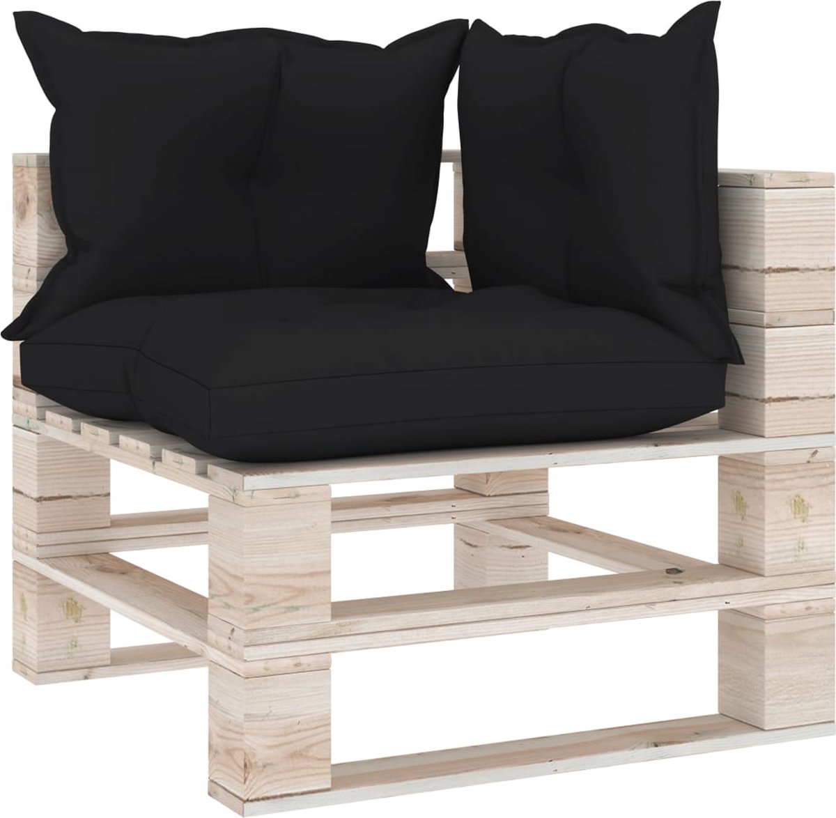 Vidaxl 5-delige Loungeset Met Kussens Pallet Grenenhout - Zwart