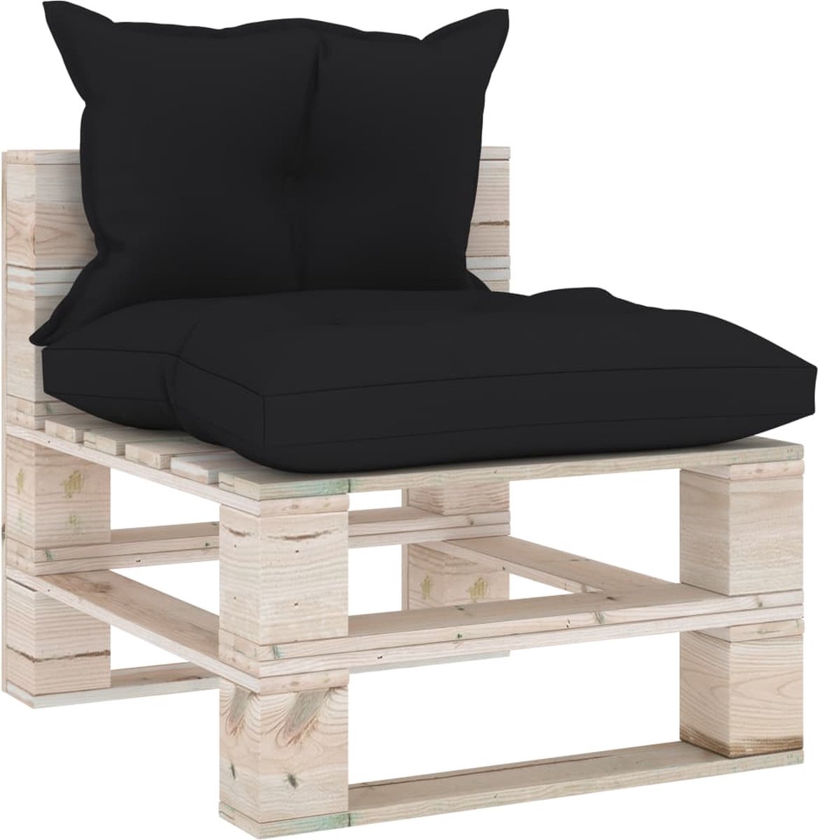 Vidaxl 5-delige Loungeset Met Kussens Pallet Grenenhout - Zwart