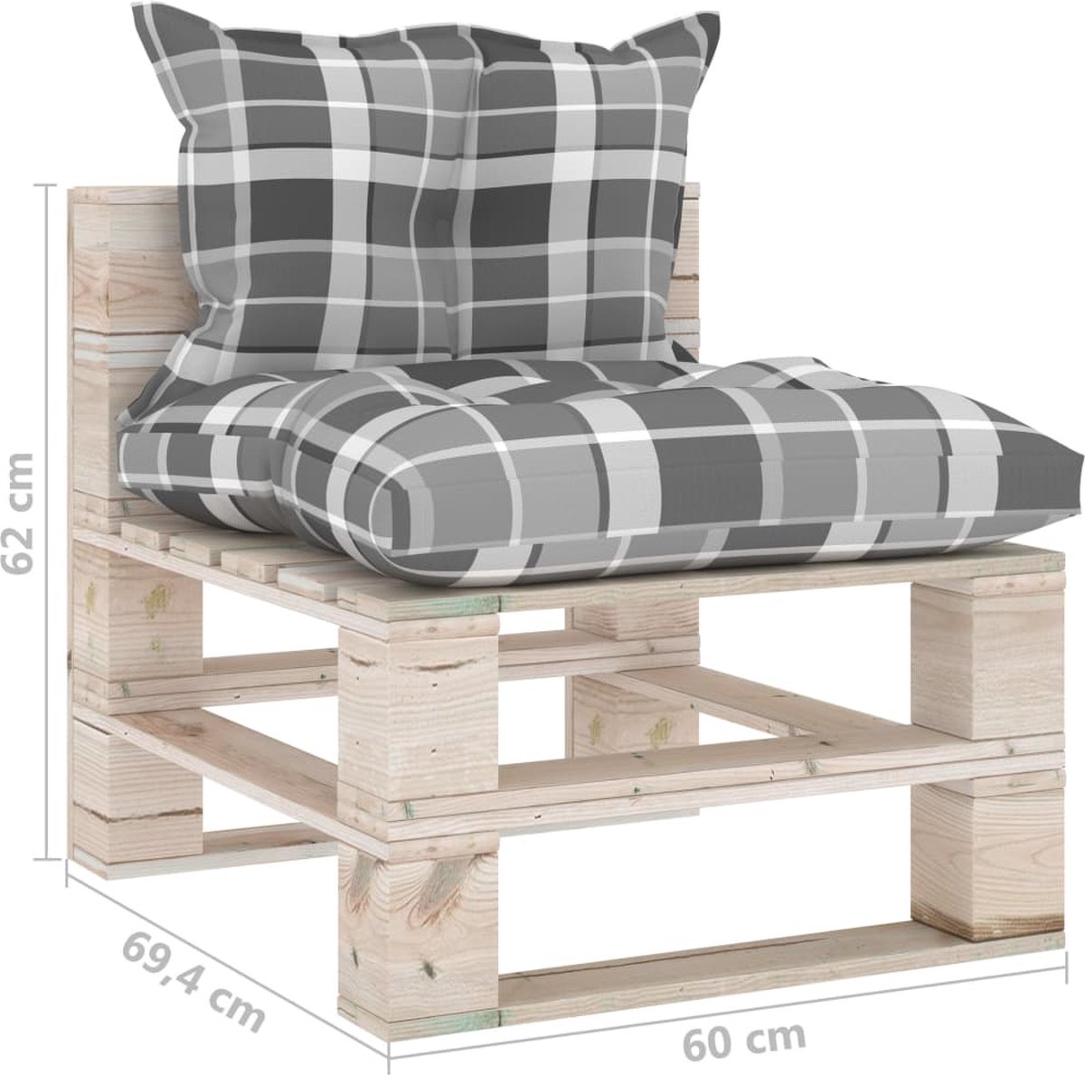 Vidaxl 5-delige Loungeset Met Kussens Pallet Grenenhout - Zwart