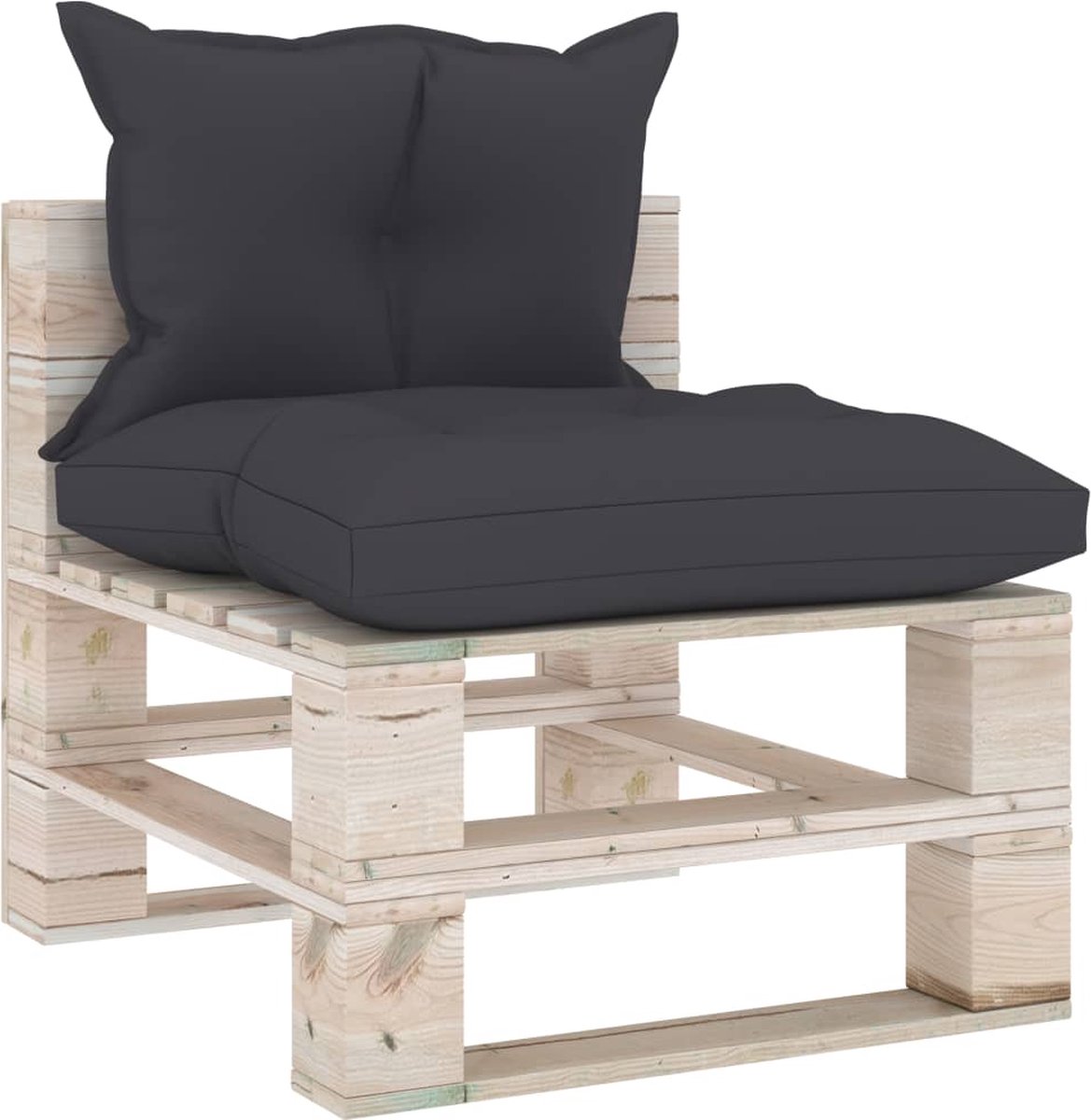 Vidaxl 6-delige Loungeset Met Kussens Pallet Grenenhout - Grijs