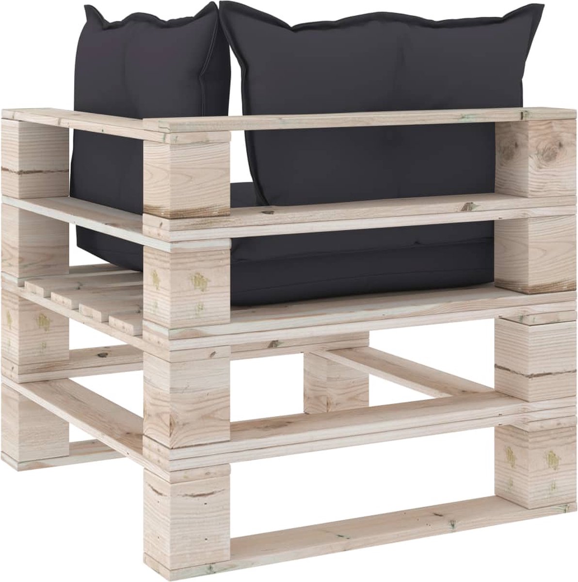 Vidaxl 6-delige Loungeset Met Kussens Pallet Grenenhout - Grijs