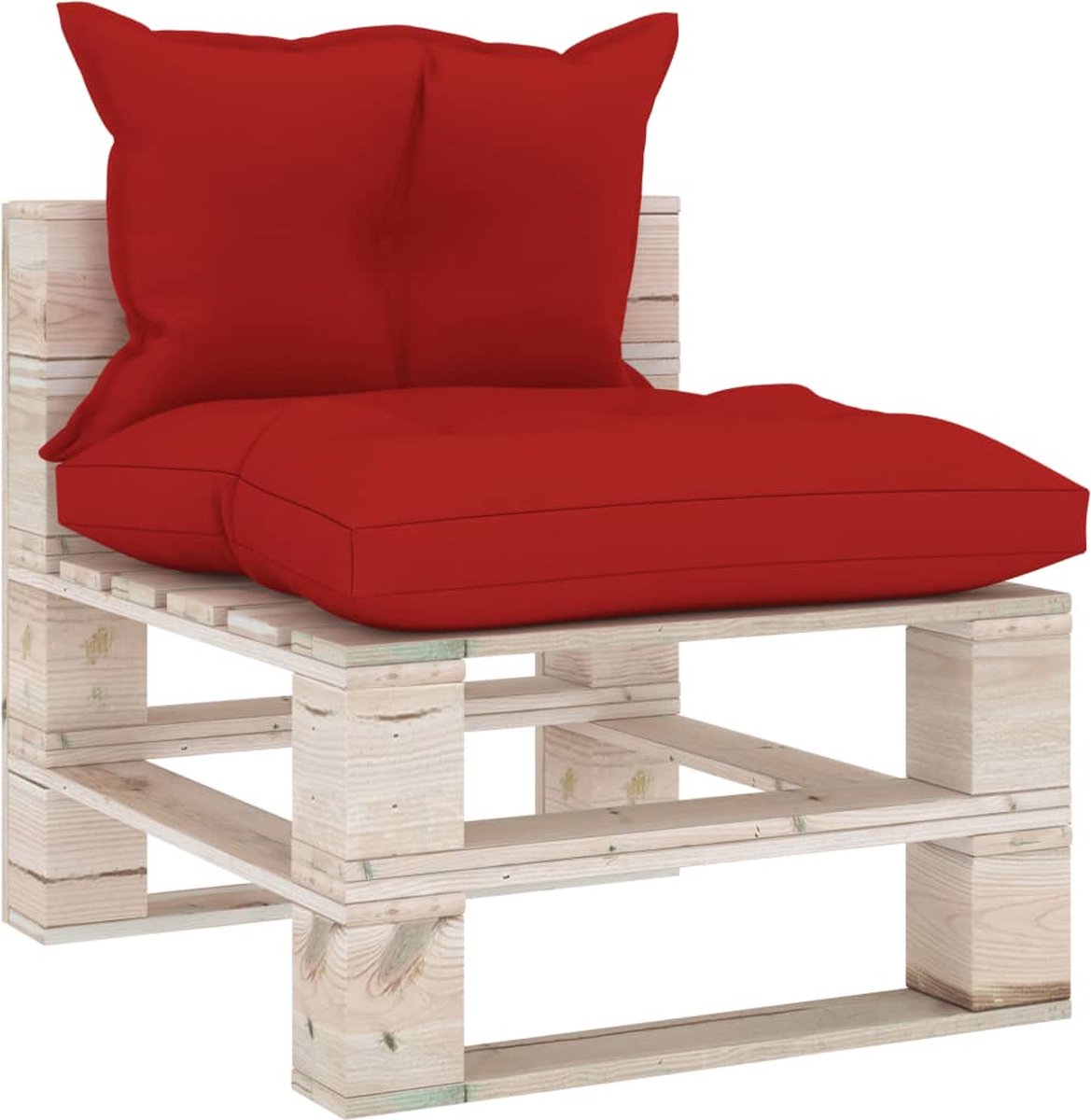 Vidaxl 8-delige Loungeset Met Kussens Pallet Grenenhout - Rood