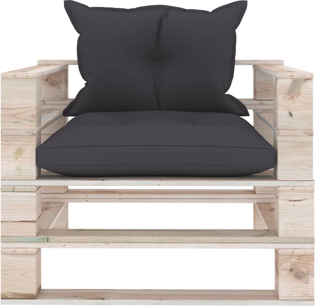 Vidaxl 6-delige Loungeset Met Kussens Pallet Grenenhout - Grijs