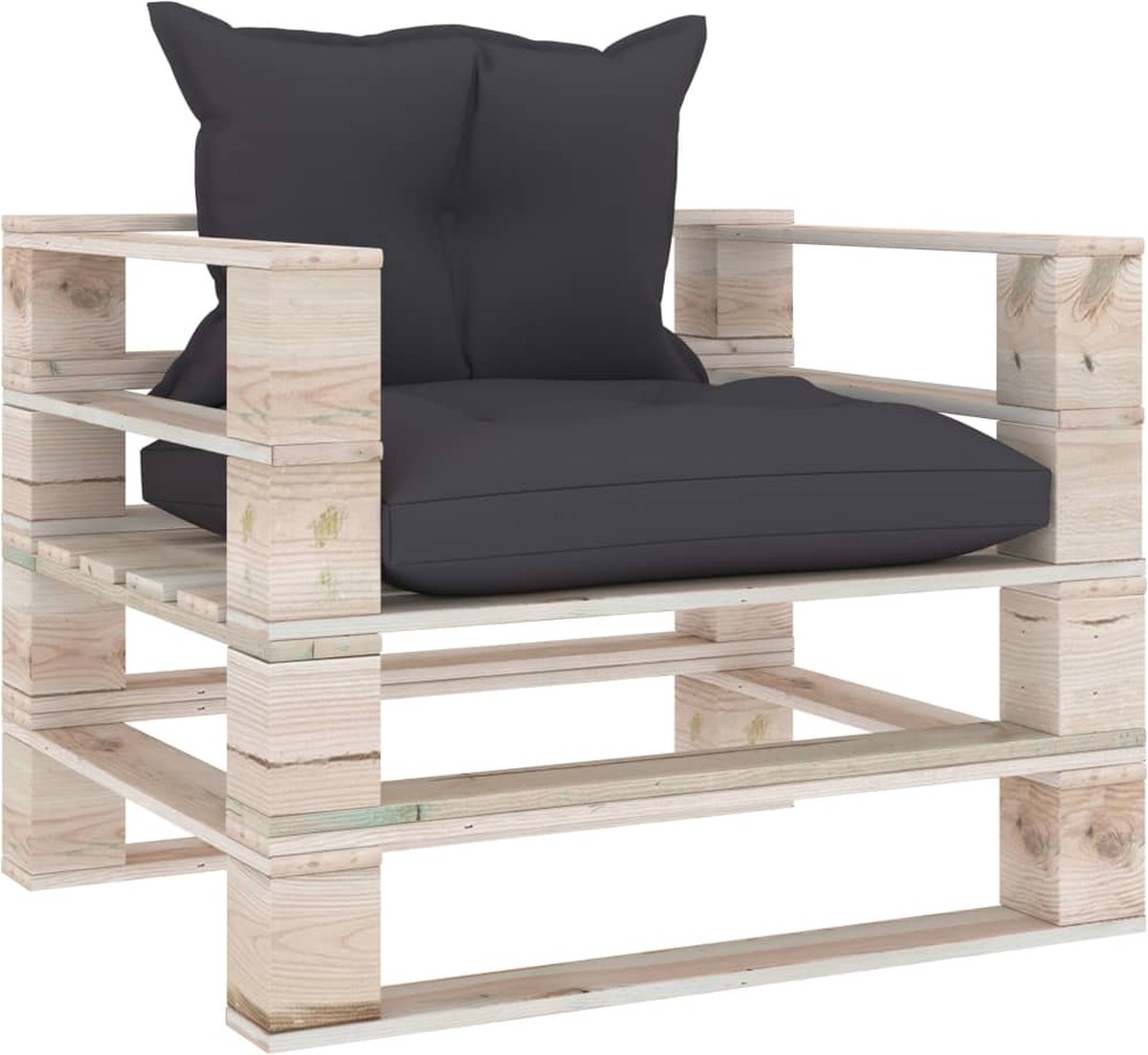 Vidaxl 6-delige Loungeset Met Kussens Pallet Grenenhout - Grijs