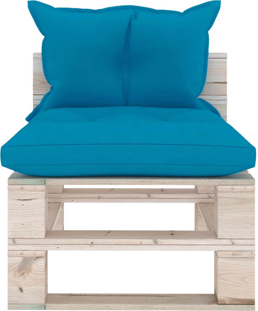 Vidaxl 6-delige Loungeset Met Kussens Pallet Grenenhout - Blauw