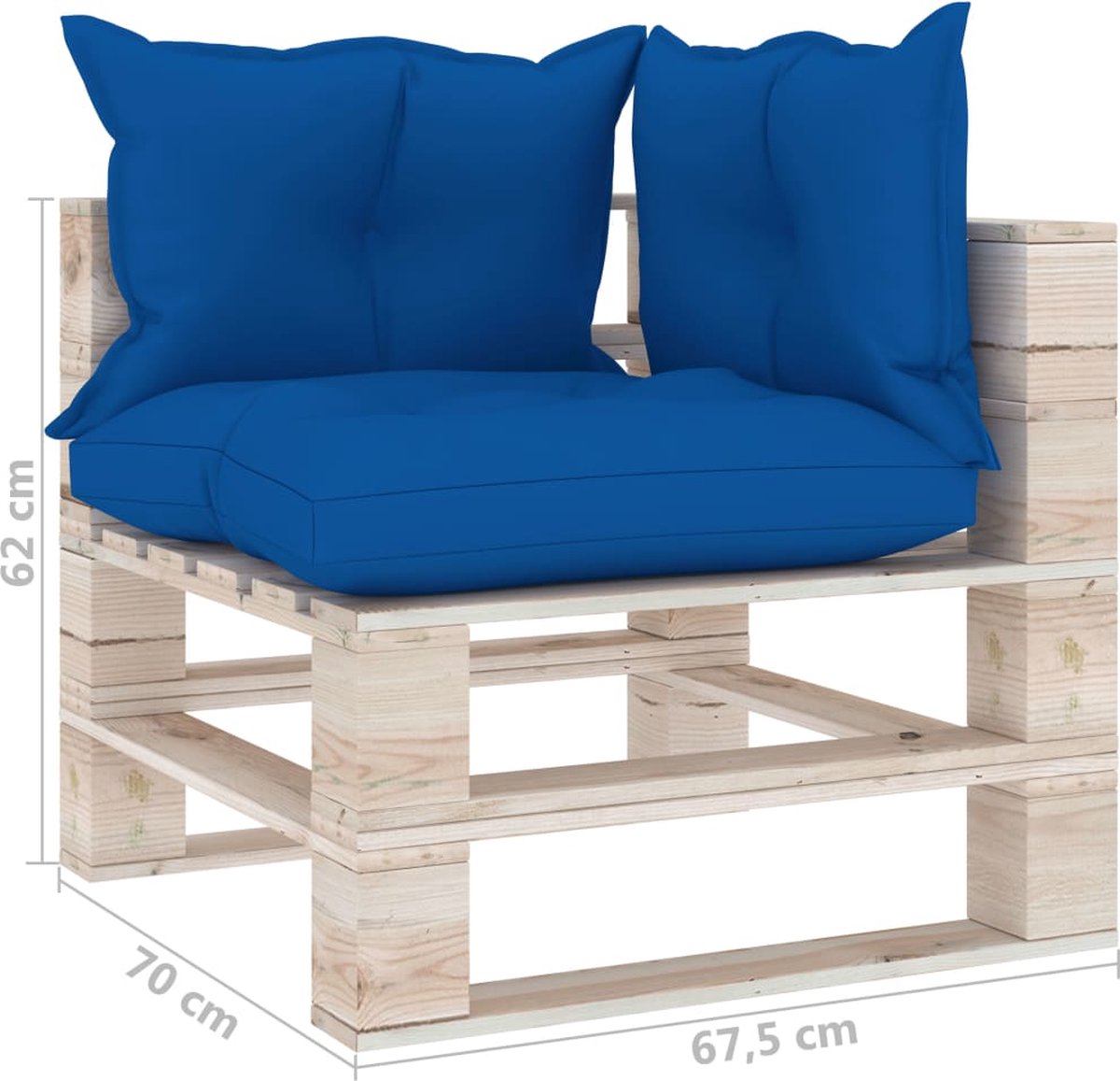 Vidaxl 6-delige Loungeset Met Kussens Pallet Grenenhout - Blauw