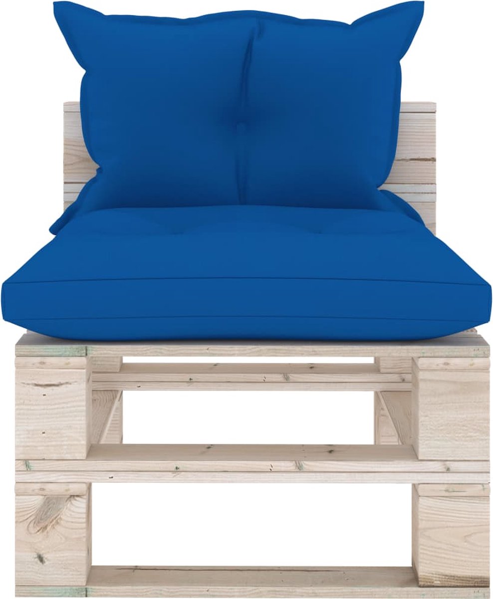 Vidaxl 6-delige Loungeset Met Kussens Pallet Grenenhout - Blauw