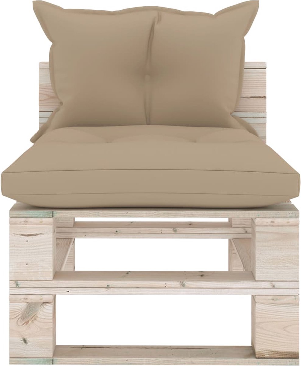 Vidaxl 9-delige Loungeset Met Kussens Pallet Grenenhout - Beige