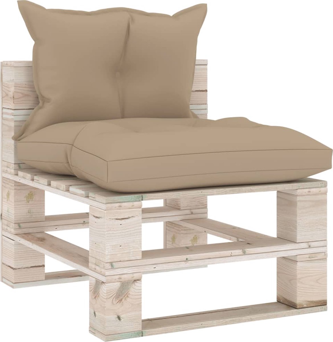 Vidaxl 9-delige Loungeset Met Kussens Pallet Grenenhout - Beige