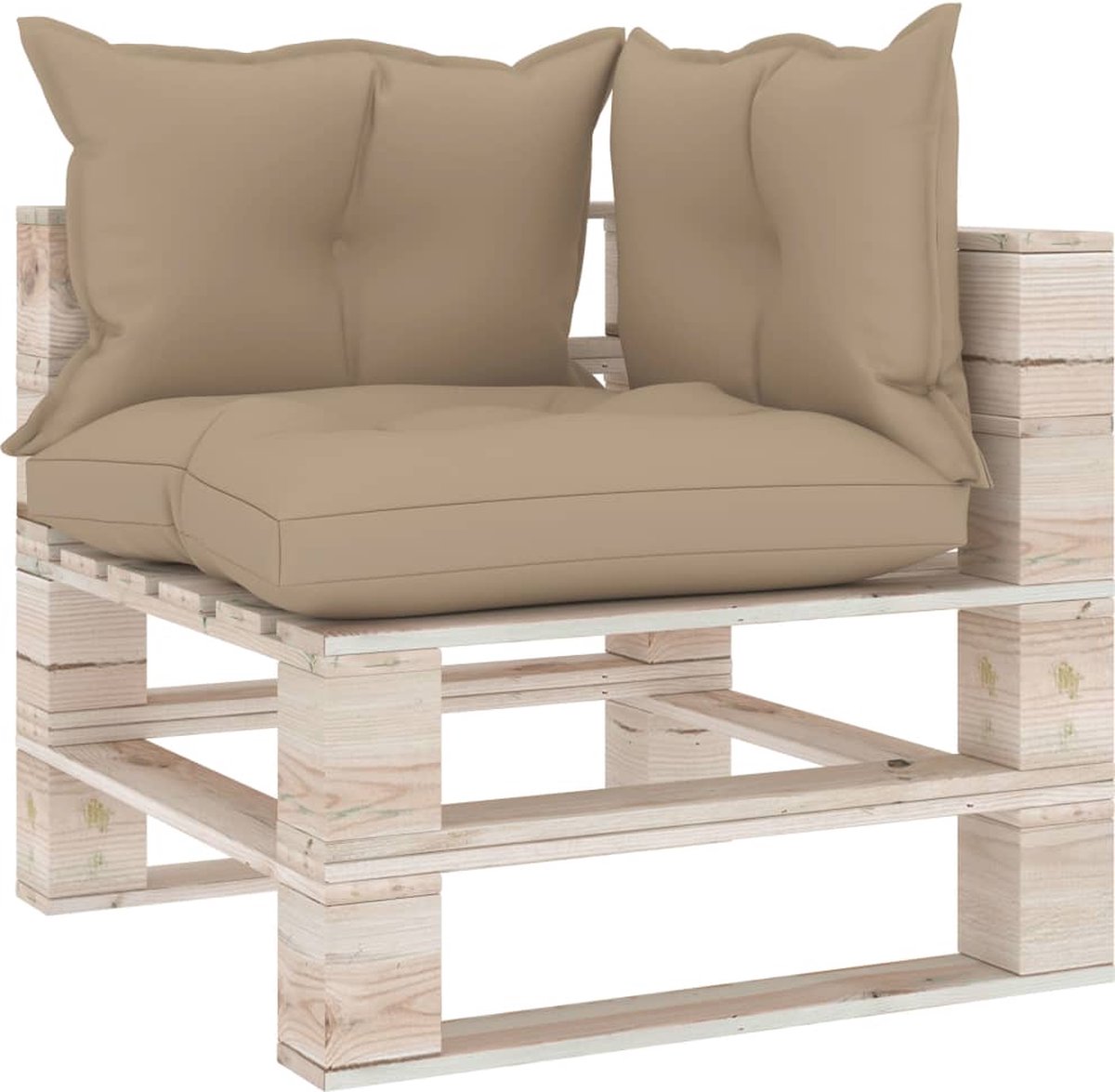 Vidaxl 9-delige Loungeset Met Kussens Pallet Grenenhout - Beige