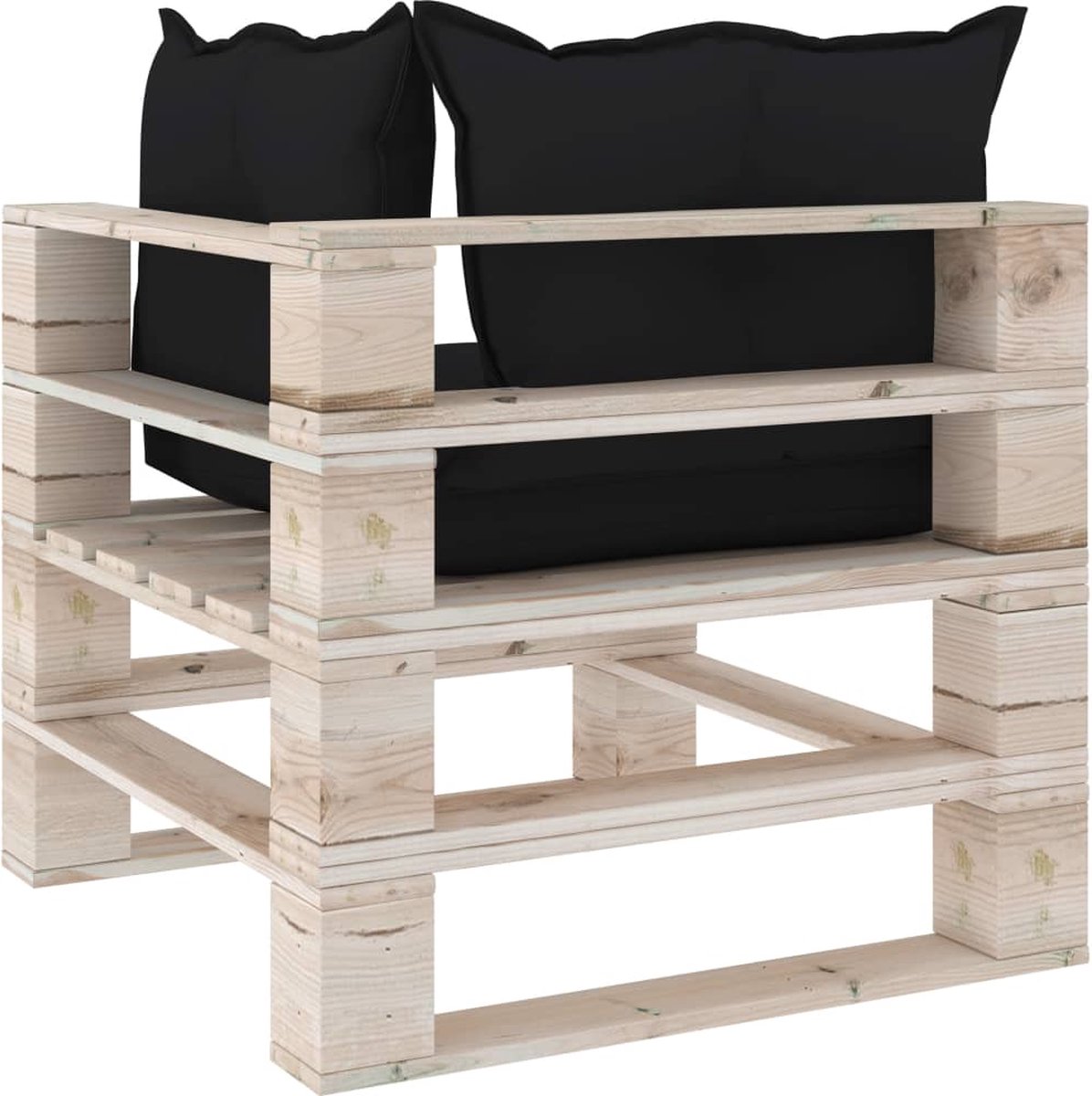 Vidaxl 8-delige Loungeset Met Kussens Pallet Grenenhout - Zwart