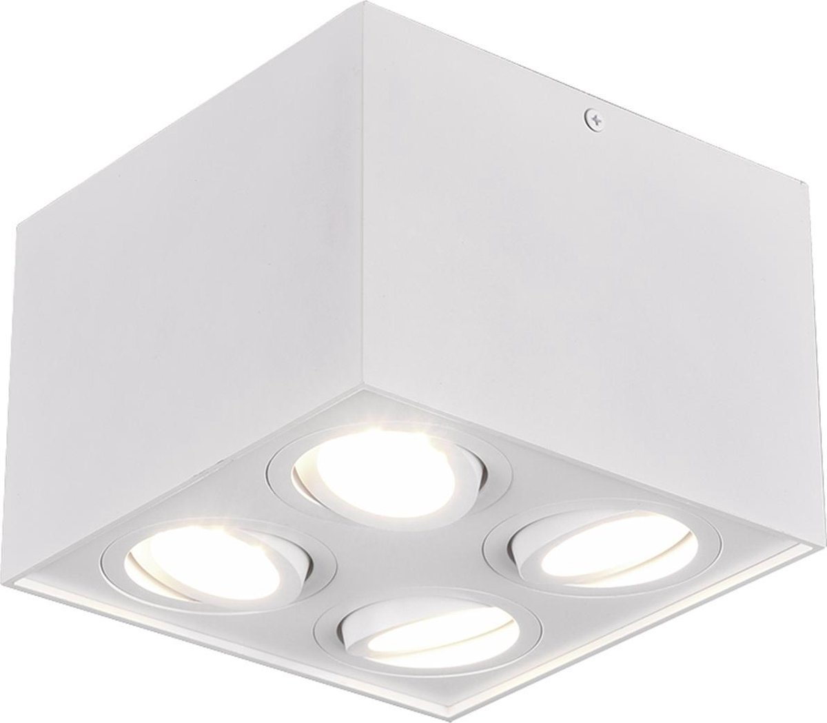 BES LED Led Plafondspot - Trion Bisqy - Gu10 Fitting - 4-lichts - Vierkant - Mat - Aluminium - Wit