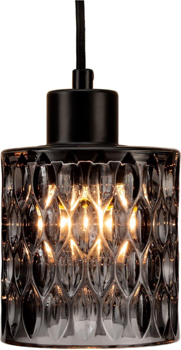 Pauleen Gleaming Magic Hanglamp - Ø 10,8cm - E27 - Rookglas - Grijs