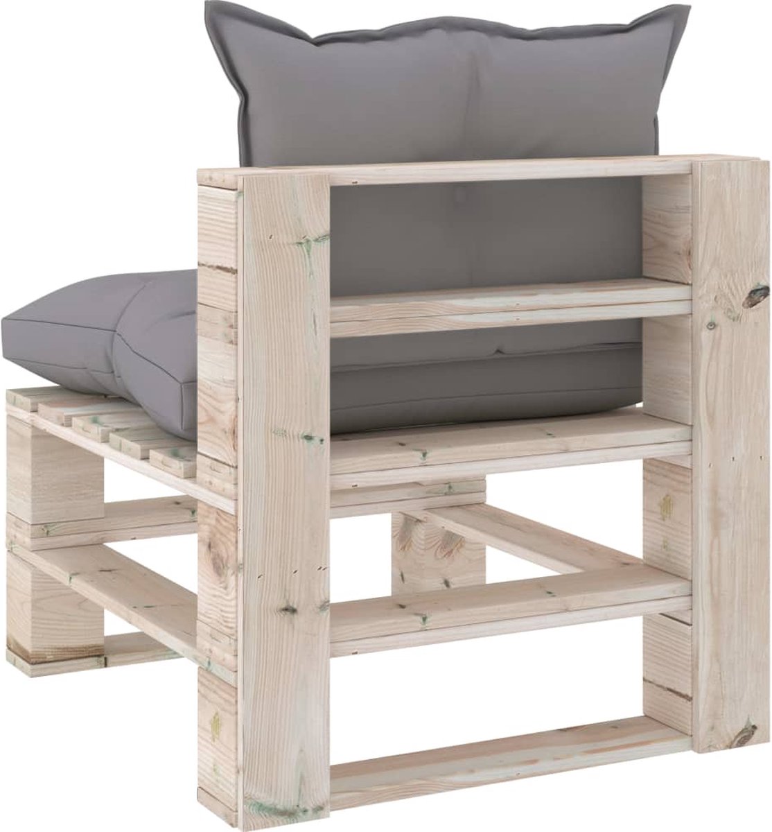 Vidaxl 5-delige Loungeset Met Kussens Pallet Grenenhout - Grijs