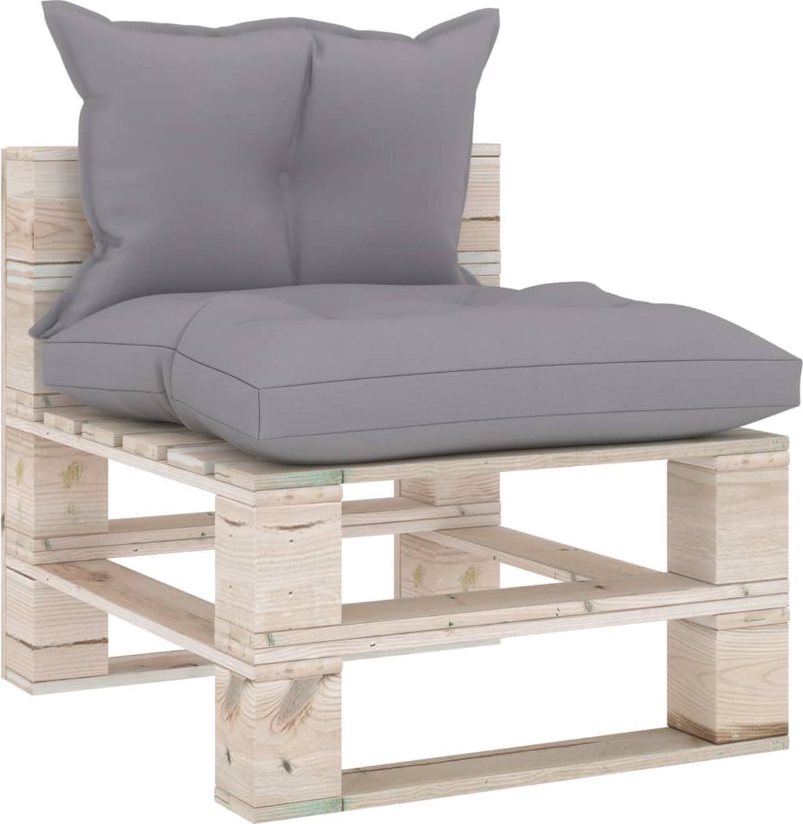 Vidaxl 5-delige Loungeset Met Kussens Pallet Grenenhout - Grijs