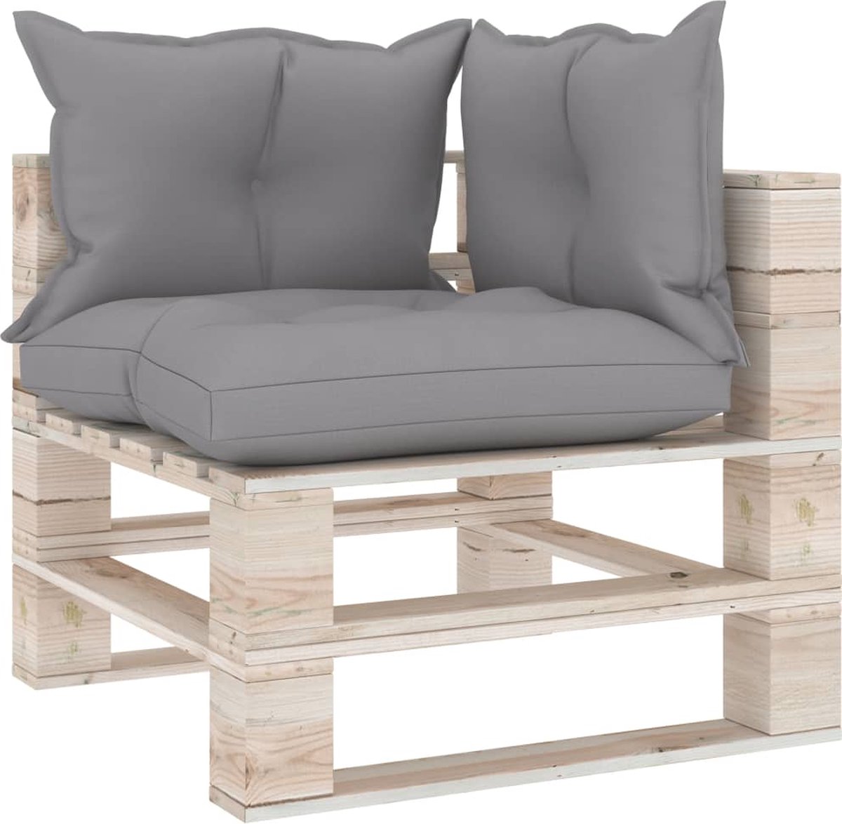 Vidaxl 5-delige Loungeset Met Kussens Pallet Grenenhout - Grijs